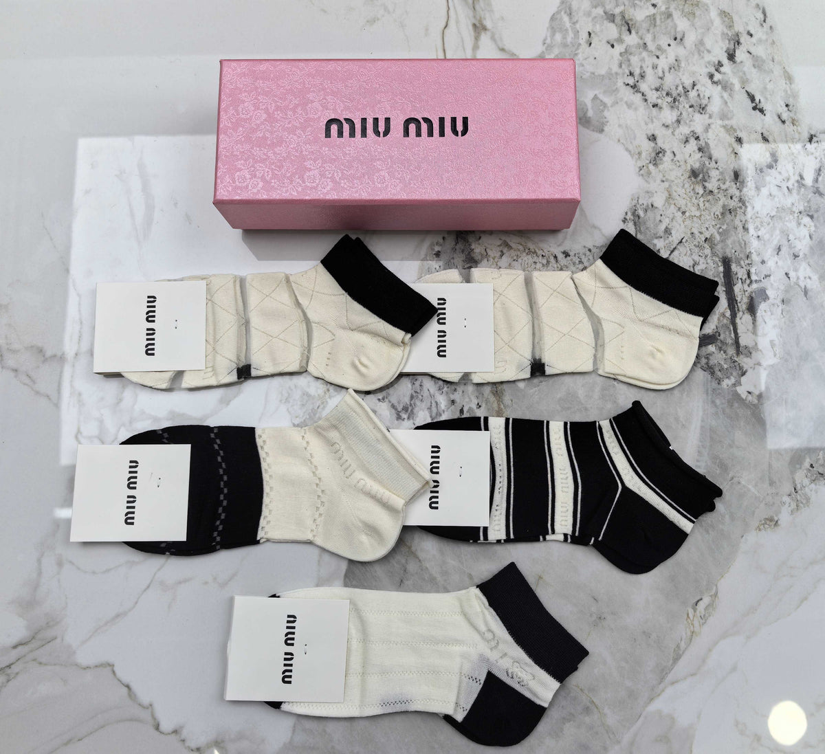 Miu Miu Modal No-Show Socks - 5-Pair Set