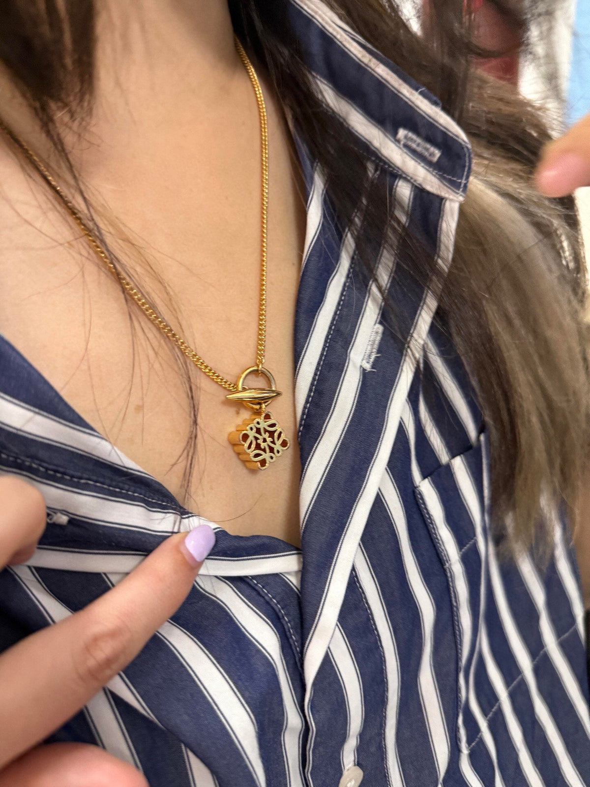 Martin Graham pendant necklace in polished metal-tone – main product view
