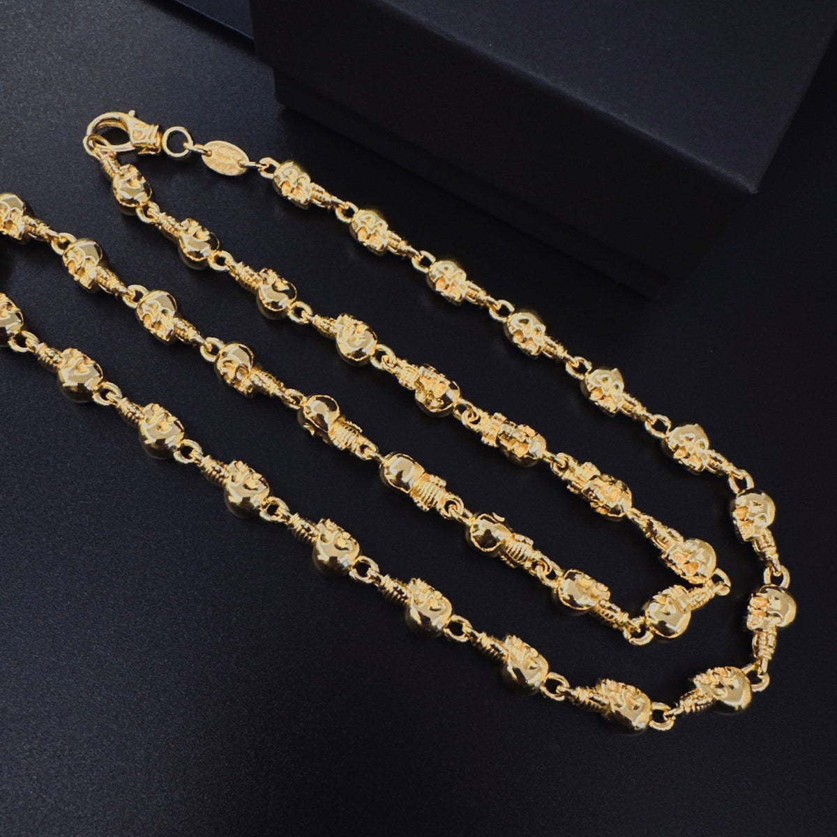 Martin Graham pendant necklace in polished metal-tone – front product view