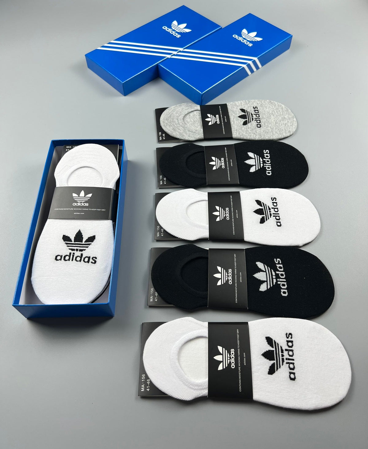 Adidas Cotton Visible Logo, Stripe Or Motif Details No-Show Socks