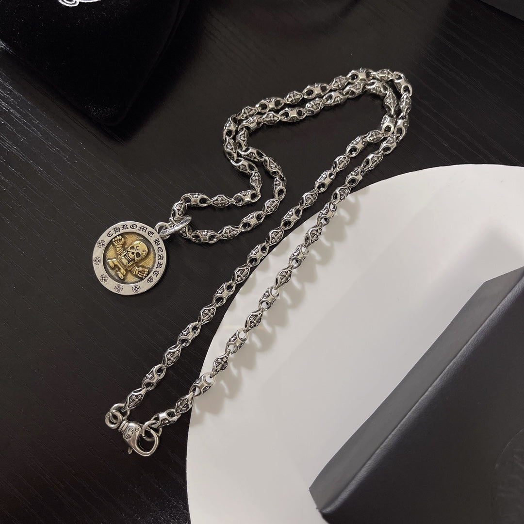 Martin Graham pendant necklace in polished metal-tone – detail view