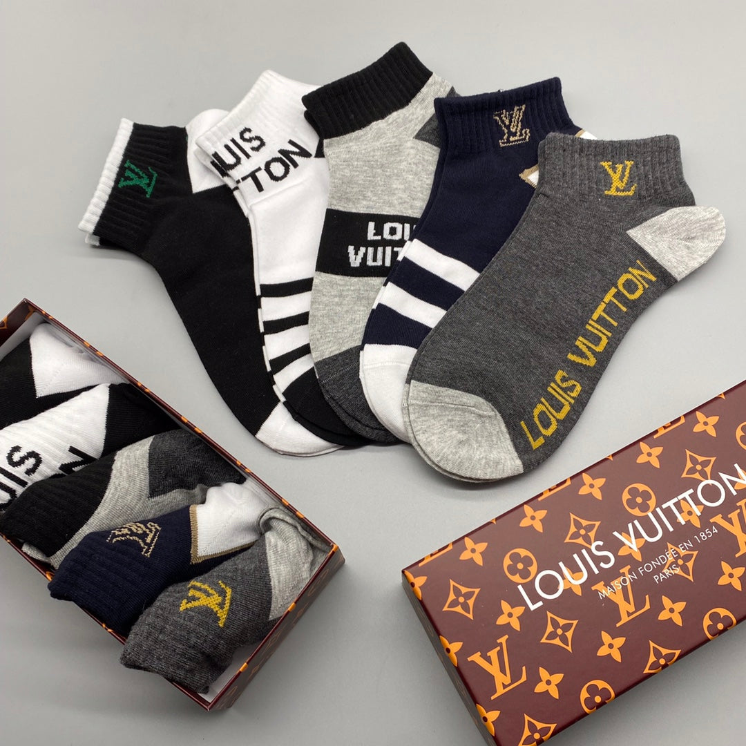 Louis Vuitton Mixed-Design Ankle Socks - Box of 5 Pairs