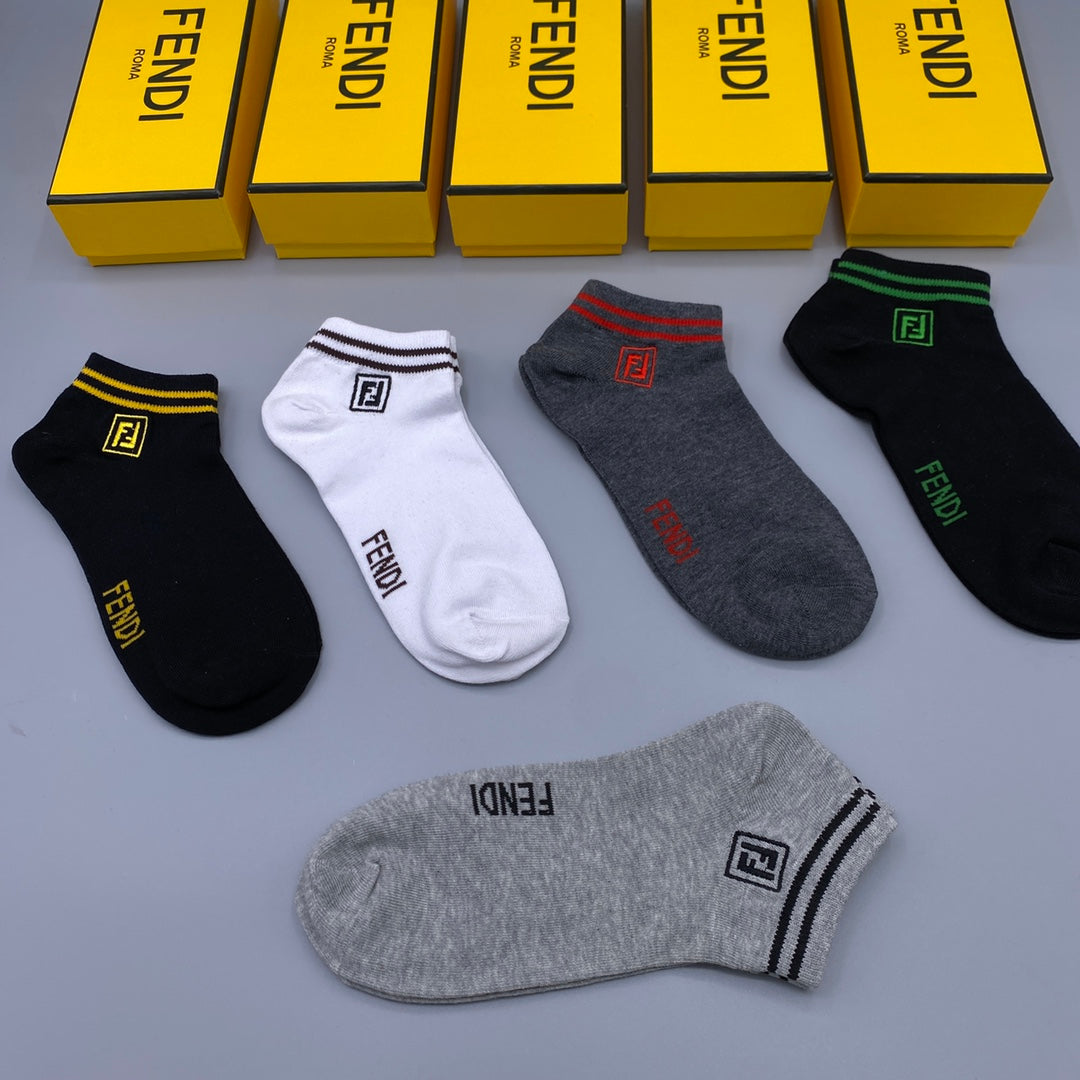 Fendi Short Socks - 5-Pair Set