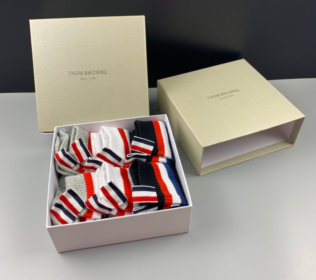 Thom Browne Cotton Crew Socks - 6-Pair Set