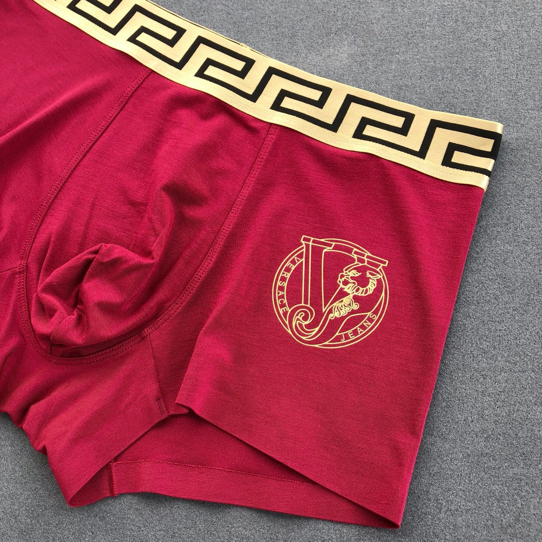 Versace Greek-Key Waistbands And Crest Men's Boxer Briefs - 3-Piece Box