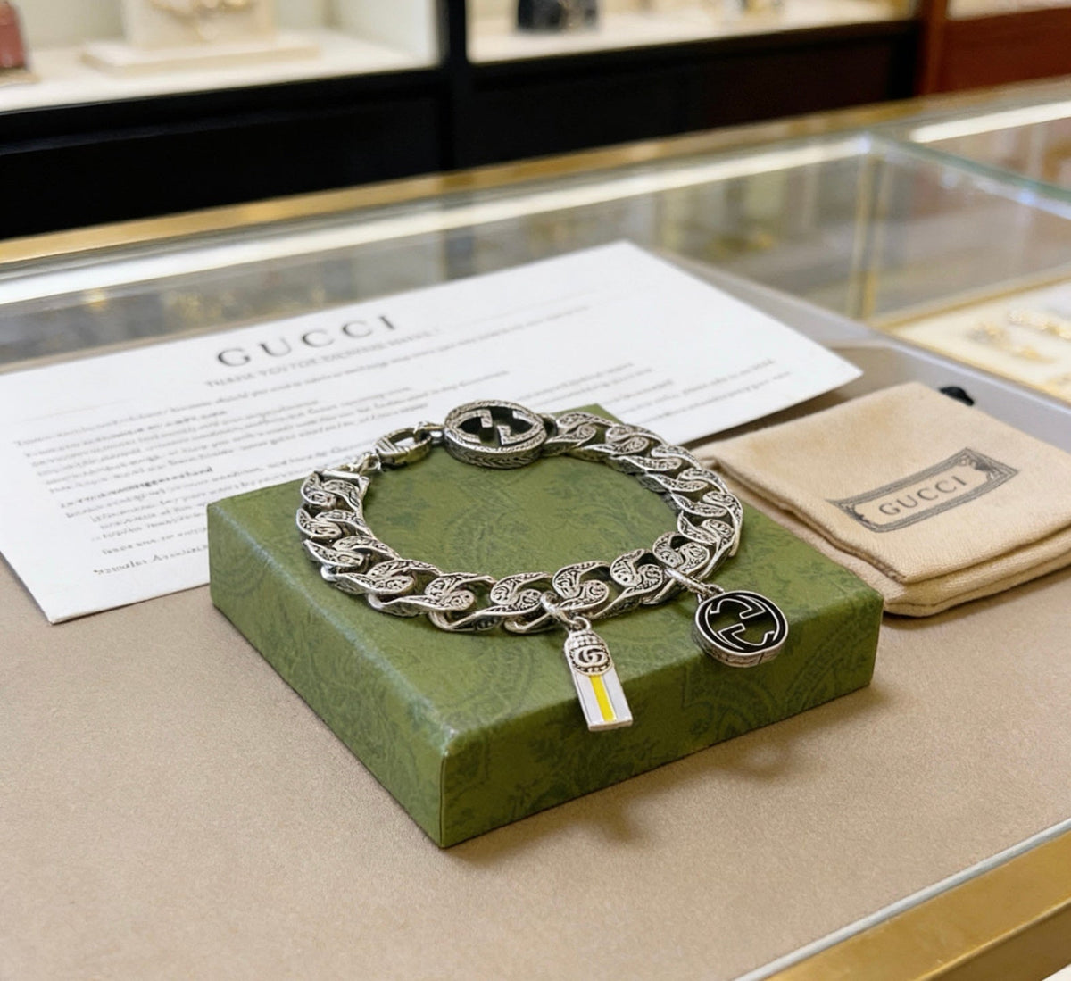 Martin Graham bracelet in polished metal-tone – detail view