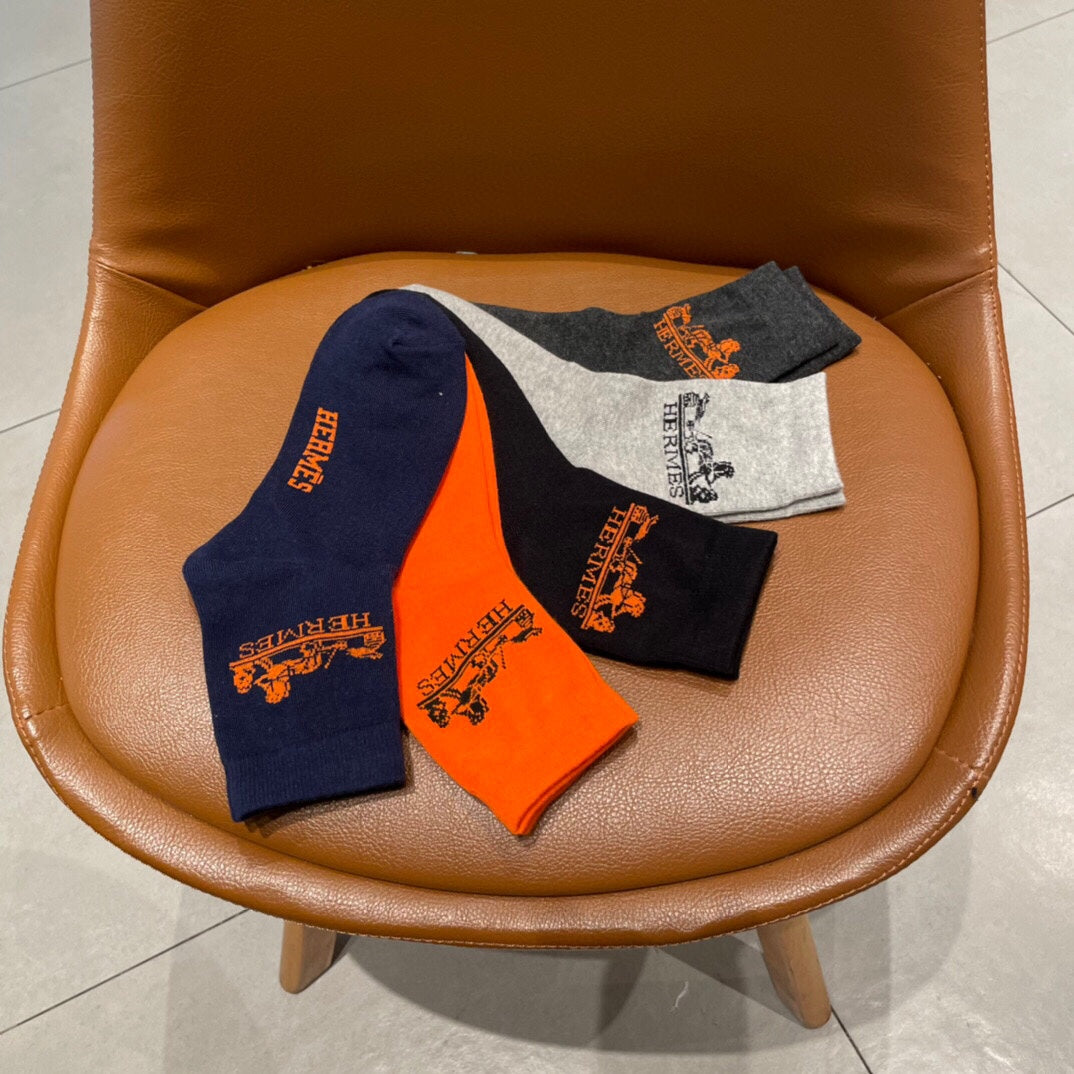 Hermes Ankle Socks - Box of 5 Pairs