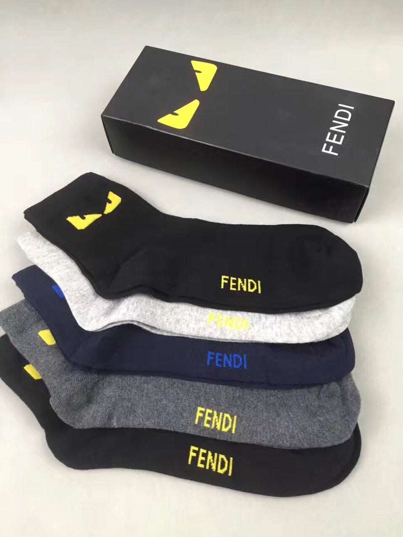 Fendi Eye And Wordmark Ankle Socks