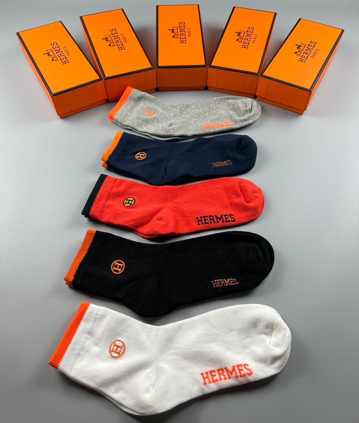 Hermes Colour Mix Crew Socks - 5-Pair Box