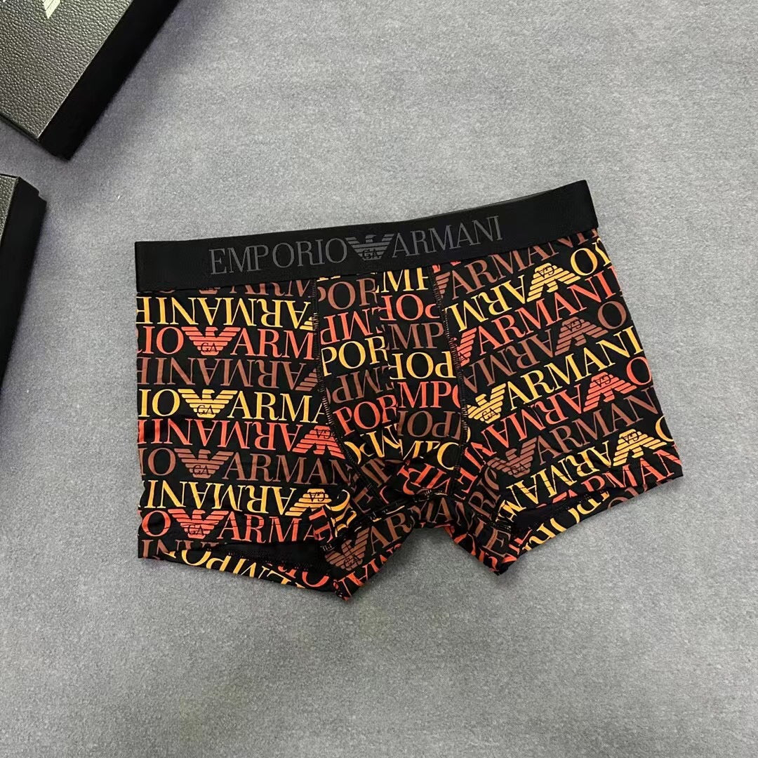 Armani Modal All-Over Lettering Men's Boxer Briefs - 3-Piece Box