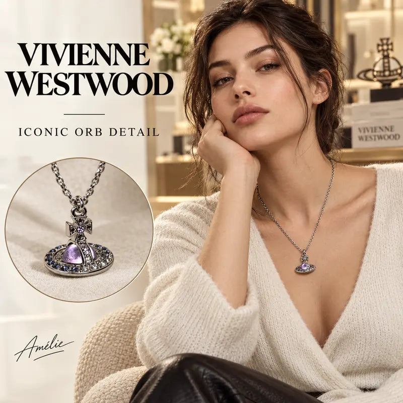 Vivienne Westwood Orb-Inspired Emblem Jewelry Accessory in Polished Metal-Tone – Design 008 styled main image