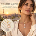 Van Cleef & Arpels Clover Pendant Necklace in Rose-Gold-Tone – Crystal Detail – Design 02 styled main image