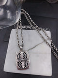 Signature Emblem Pendant Necklace in Polished Metal-Tone – Design 066 main product view
