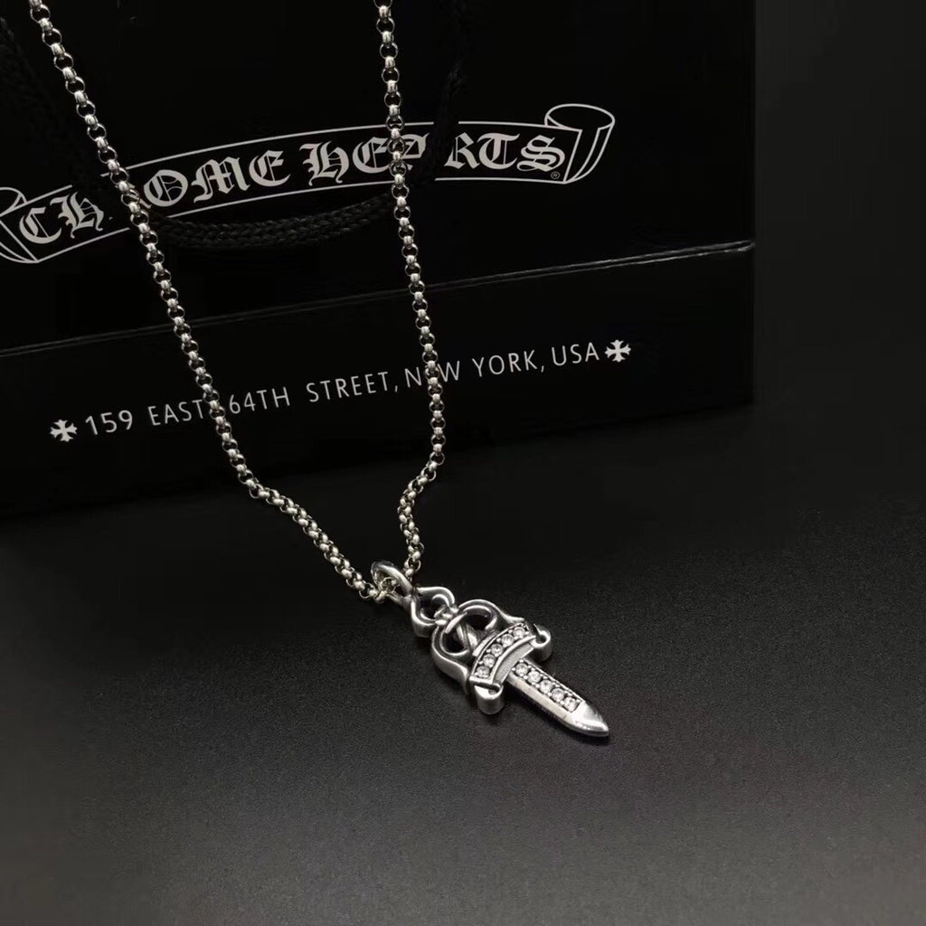 Dagger Pendant Necklace in Metal-Tone main product view