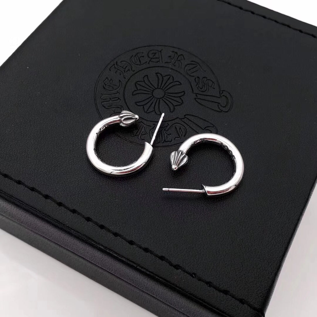 Gothic Emblem Statement Earrings in Metal-Tone main product view