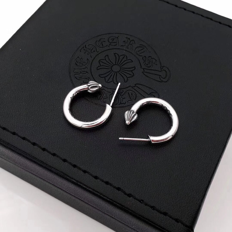 Gothic Emblem Statement Earrings in Metal-Tone main product view