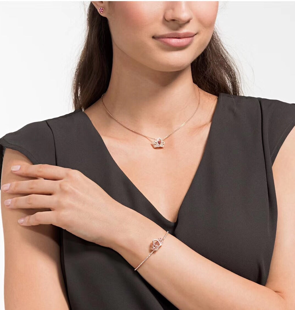 Crown Open Bangle in Polished Metal-Tone detail view