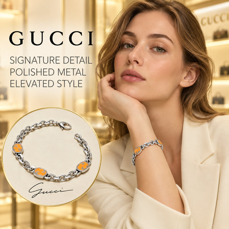 Geometric Emblem Bracelet in Polished Metal-Tone – Vintage Detail – Design 010