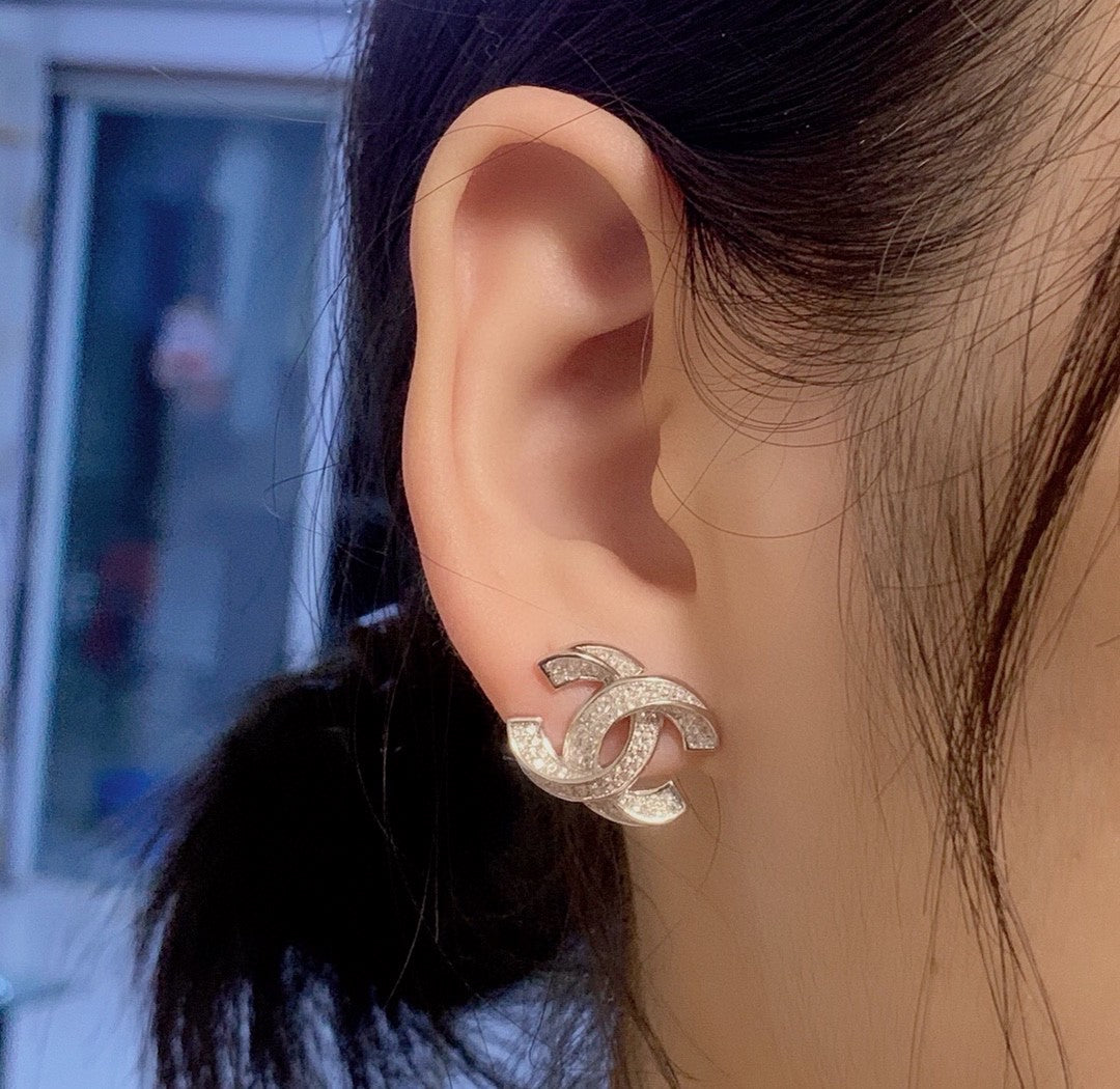 Letter Pearl-Detail Stud Earrings – Pearl Detail – Design 007 styled product view