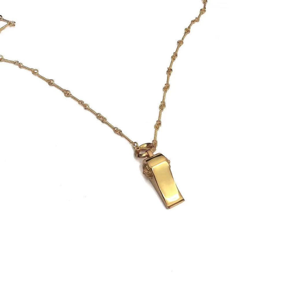 Floral Cross Whistle Pendant Necklace detail view