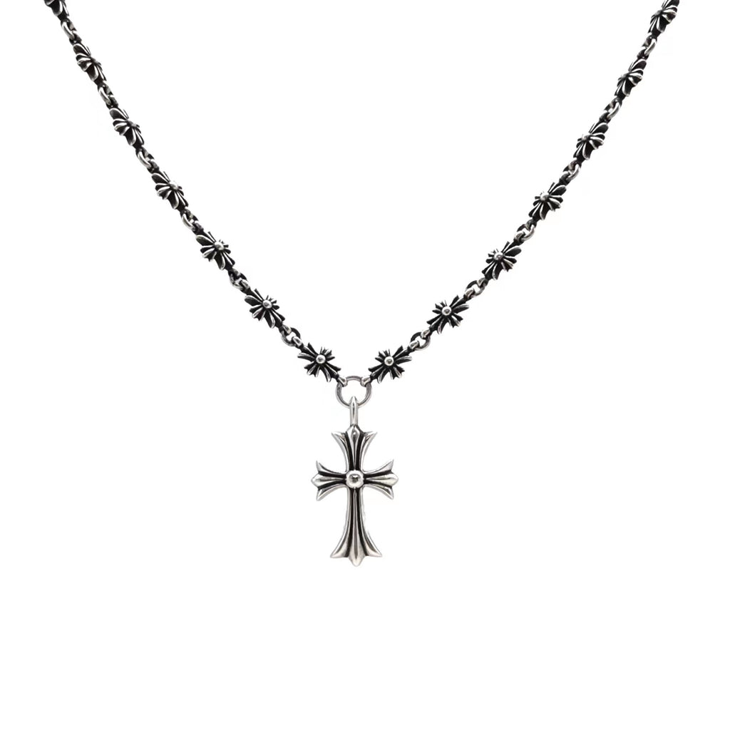 Cross Pendant Necklace in Antique Silver-Tone – Design 16 main product view