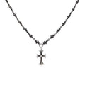 Cross Pendant Necklace in Antique Silver-Tone – Design 16 main product view