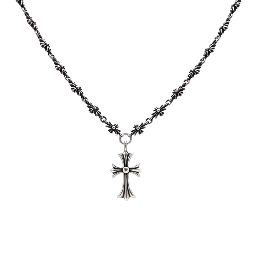 Cross Pendant Necklace in Antique Silver-Tone – Design 16 main product view