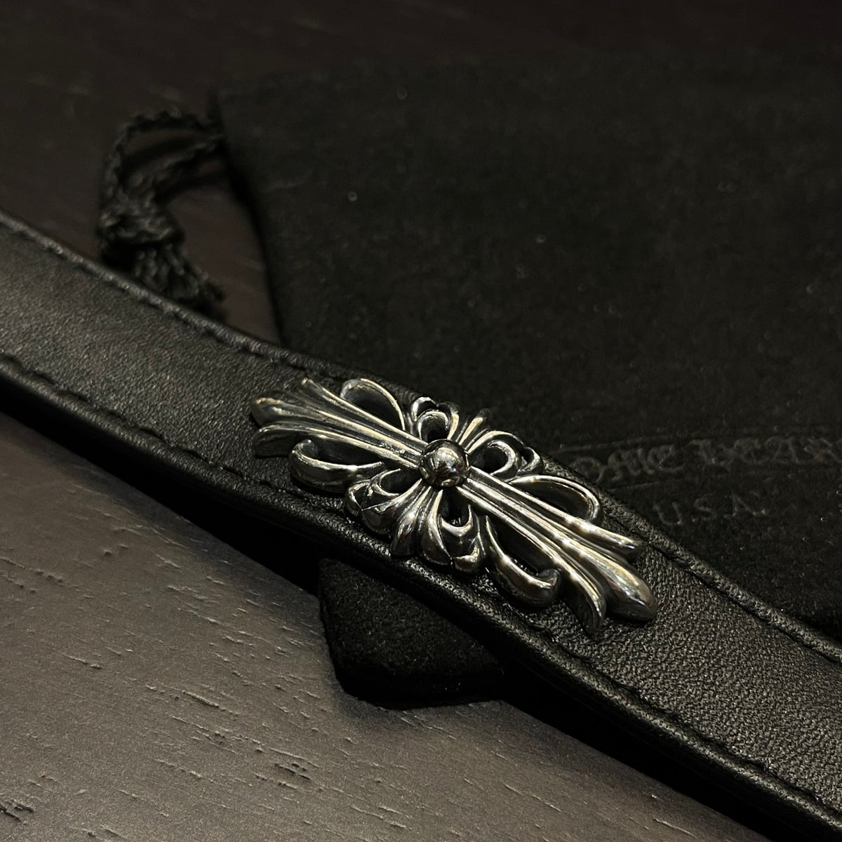 Gothic Emblem Statement Bracelet in Metal-Tone – Design 13 close-up detail
