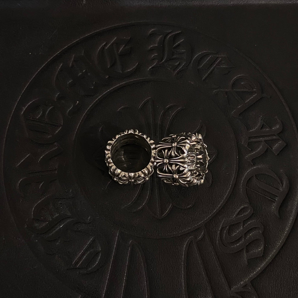 Gothic Cross Statement Ring in Antique Silver-Tone styled product view