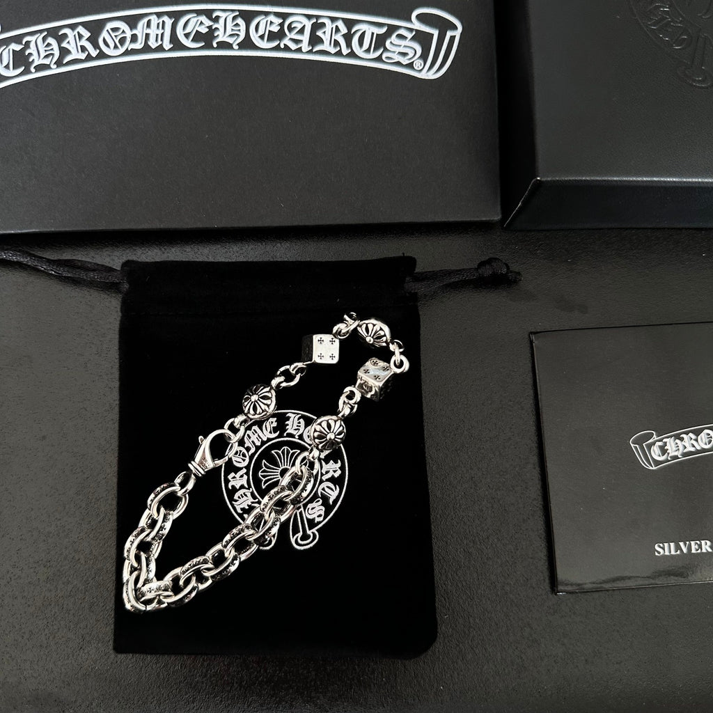 Dice Statement Bracelet in Metal-Tone side detail
