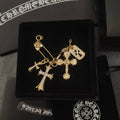 Cross Brooch in Metal-Tone main product view