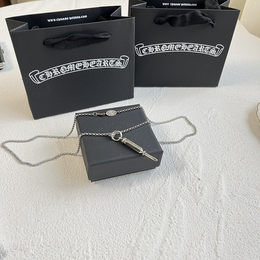 Gothic Emblem Pendant Necklace in Antique Silver-Tone – Design 16 side detail