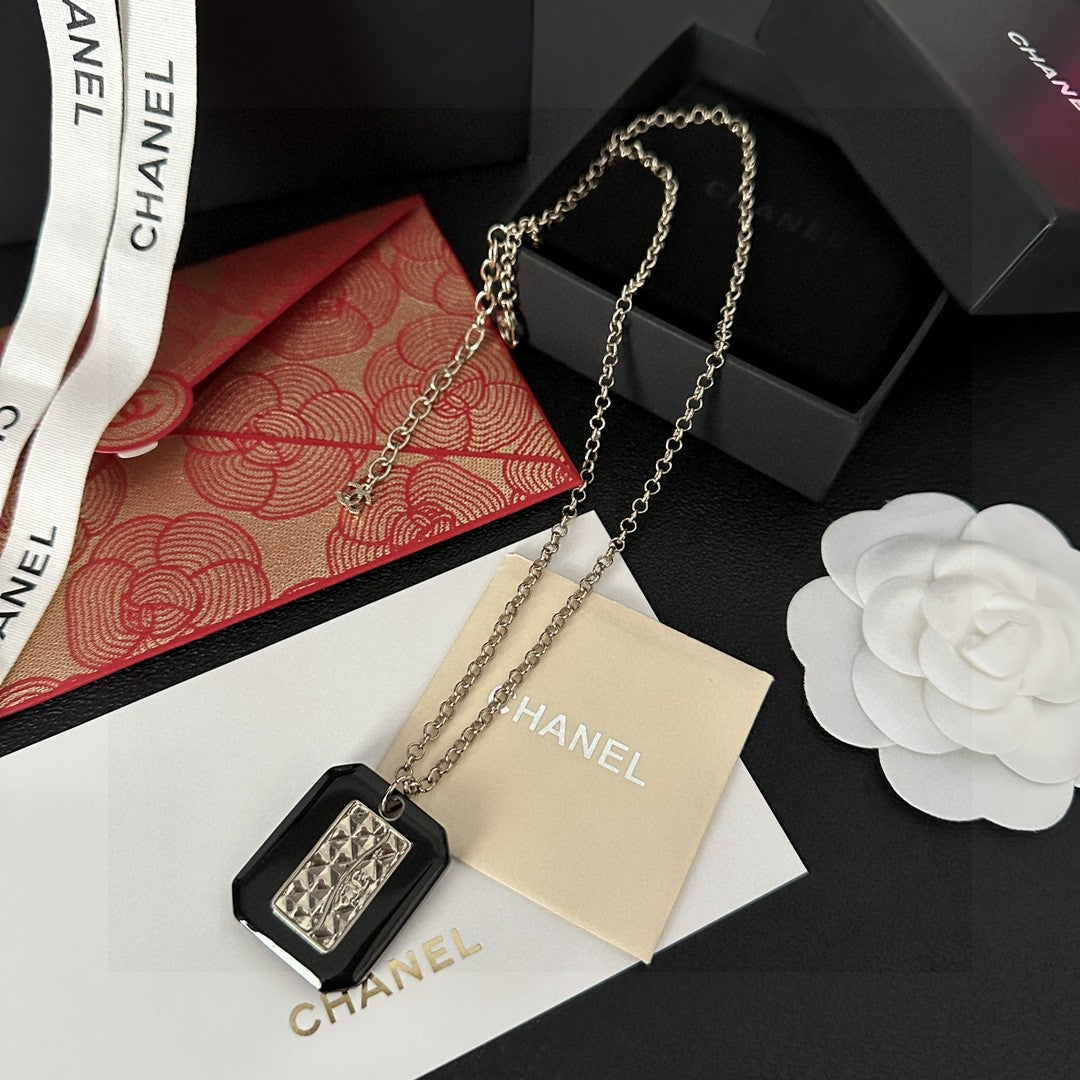 Letter Pendant Necklace in Polished Metal-Tone – Design 019 styled product view