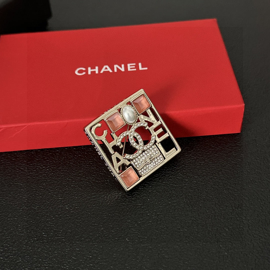 Signature Emblem Brooch in Polished Metal-Tone – Design 003 styled product view