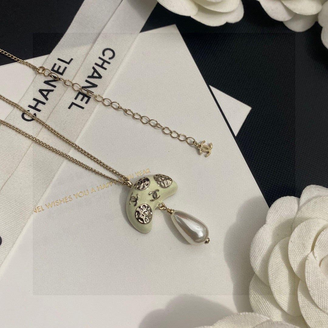 Letter Pendant Necklace in Polished Metal-Tone – Design 007 styled product view