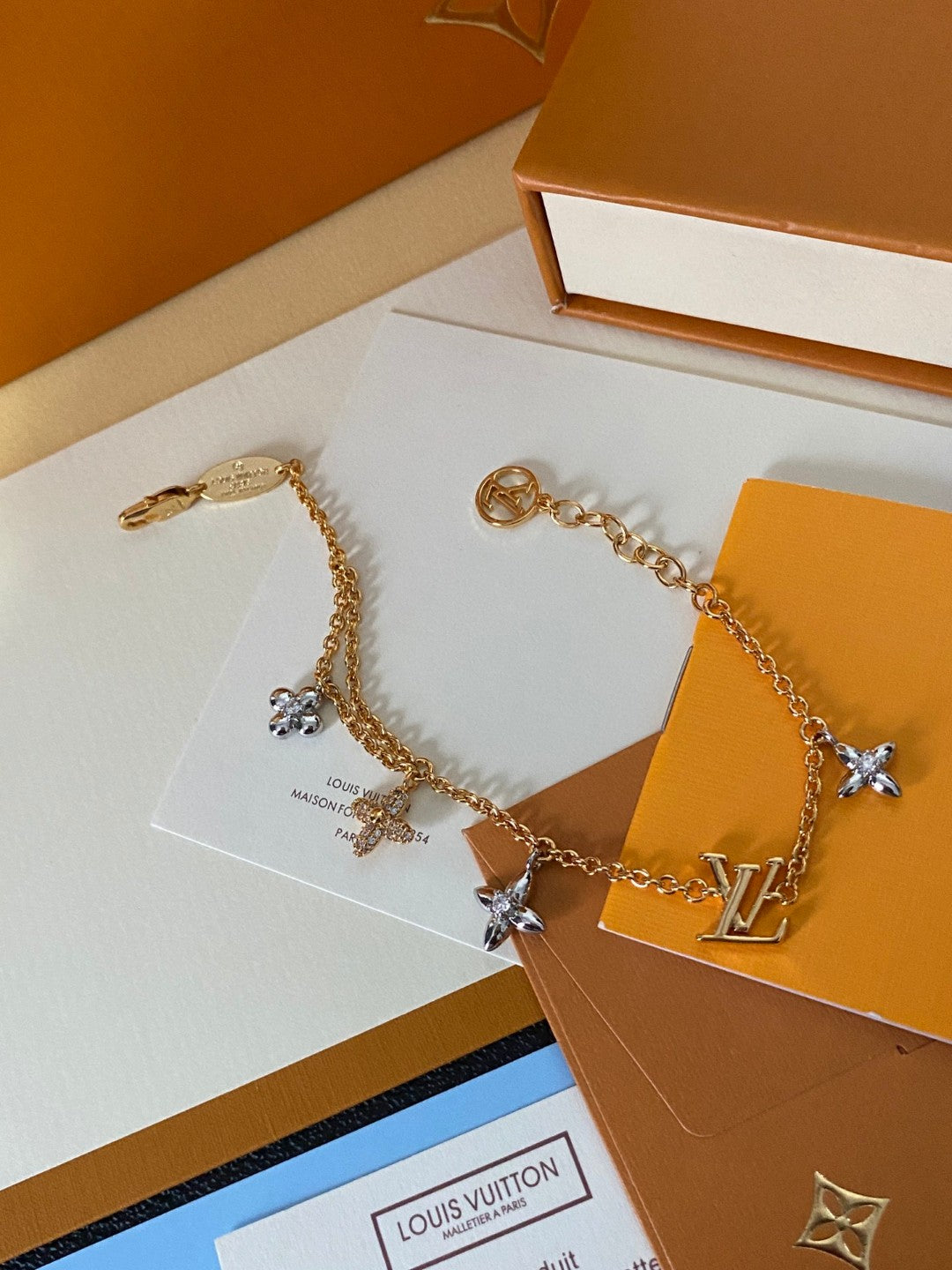 Geometric Emblem Bracelet in Gold-Tone – Design 028 front product view