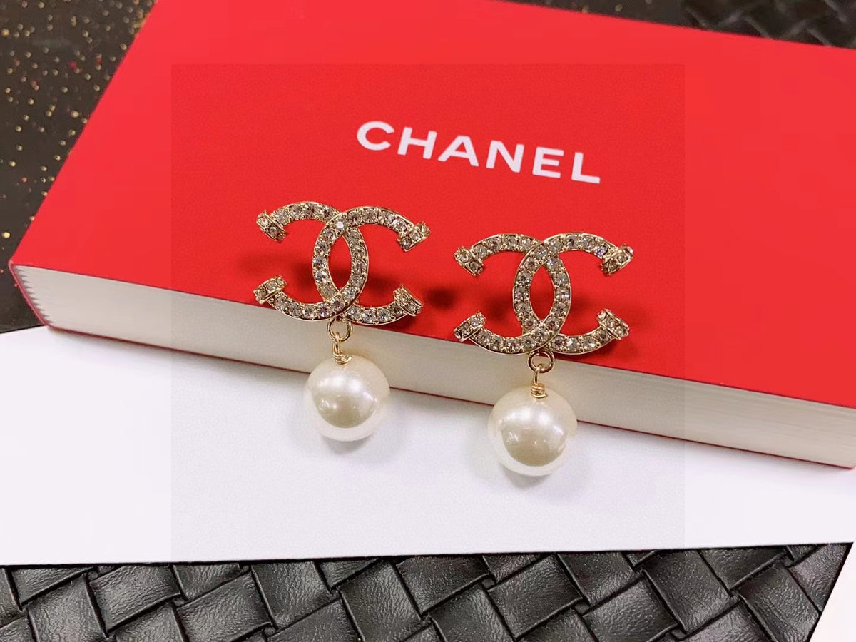 Letter Stud Earrings in Polished Metal-Tone – Design 020 main product view