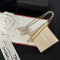 Letter Pendant Necklace in Polished Metal-Tone – Design 023 main product view