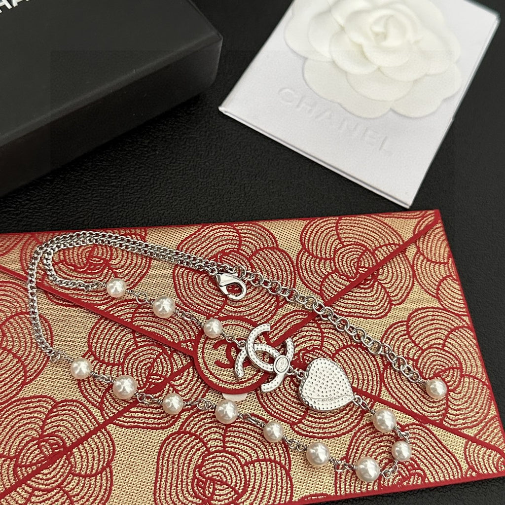 Letter Pendant Necklace in Polished Metal-Tone – Design 022 styled product view