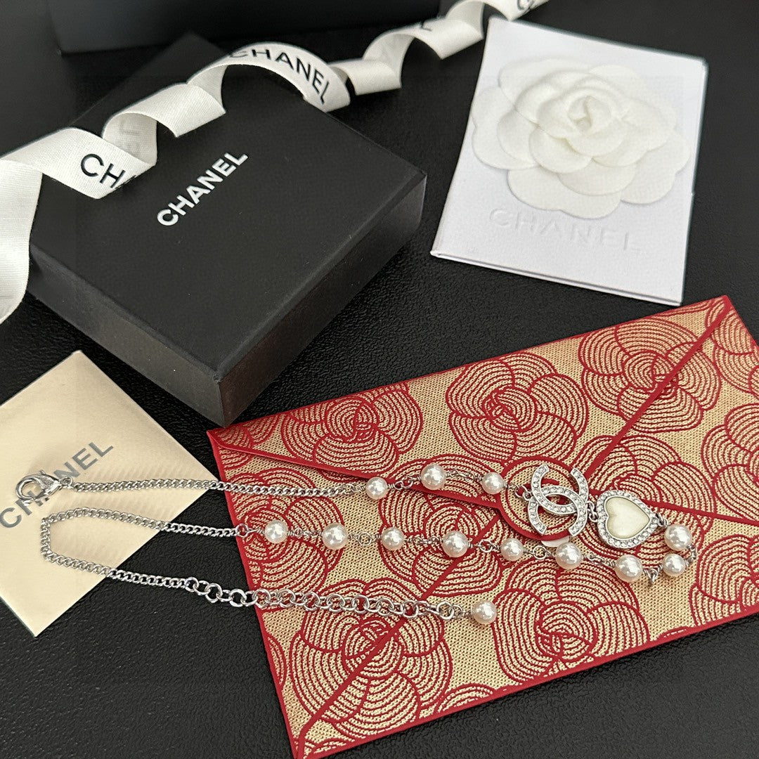 Letter Pendant Necklace in Polished Metal-Tone – Design 022 front product view