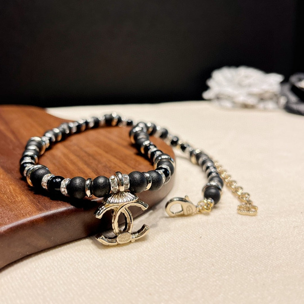 Signature Emblem Pendant Necklace in Polished Metal-Tone – Black Detail – Design 003 detail view
