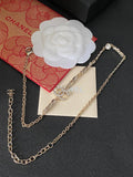 Letter Pendant Necklace in Polished Metal-Tone – Design 021 main product view