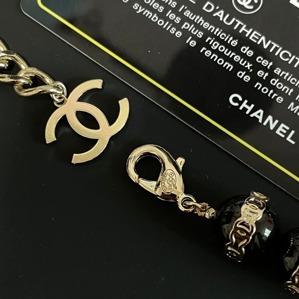 Double-C Emblem Pearl-Detail Pendant Necklace – Pearl Detail – Design 126 front product view