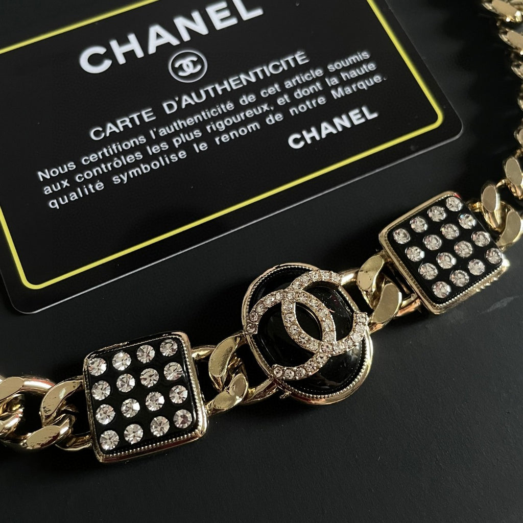 Double-C Emblem Crystal-Accent Pendant Necklace – Design 051 main product view