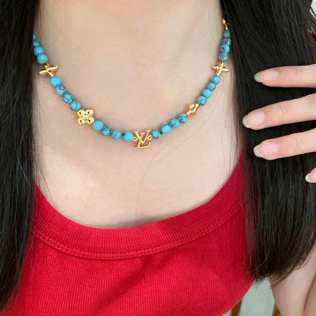 Geometric Emblem Pendant Necklace in Gold-Tone – Design 068 main product view