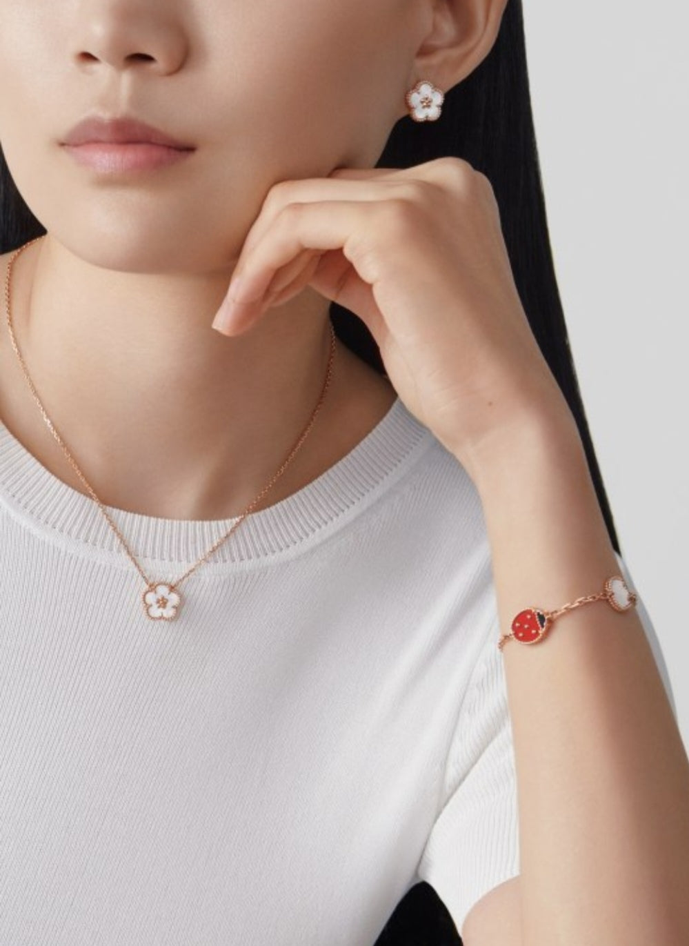 Van Cleef & Arpels Ladybug Pendant Necklace in Gold-Tone detail view