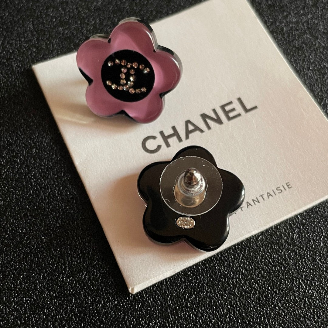 Camellia Crystal-Accent Stud Earrings – Camellia Detail main product view