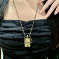 Signature Emblem Pendant Necklace in Polished Metal-Tone – Design 092 main product view
