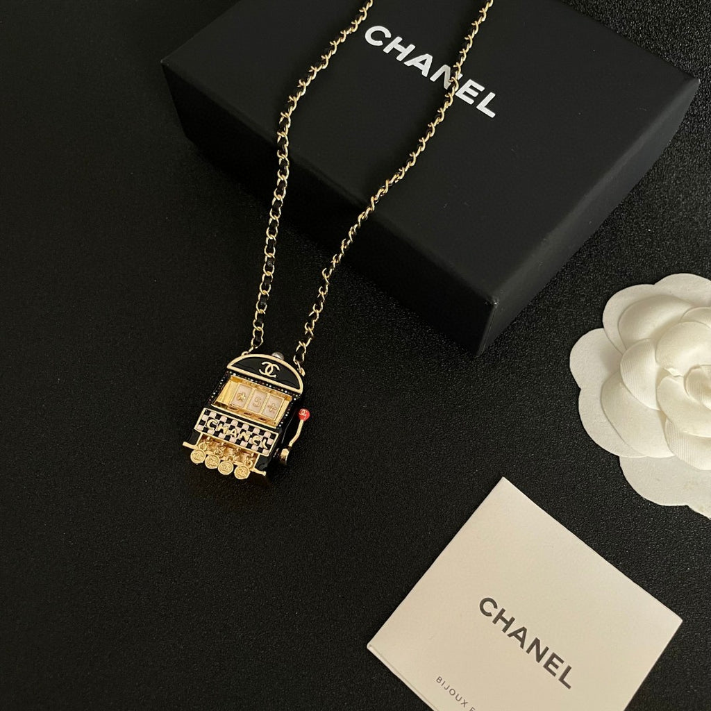 Signature Emblem Pendant Necklace in Polished Metal-Tone – Design 092 close-up detail