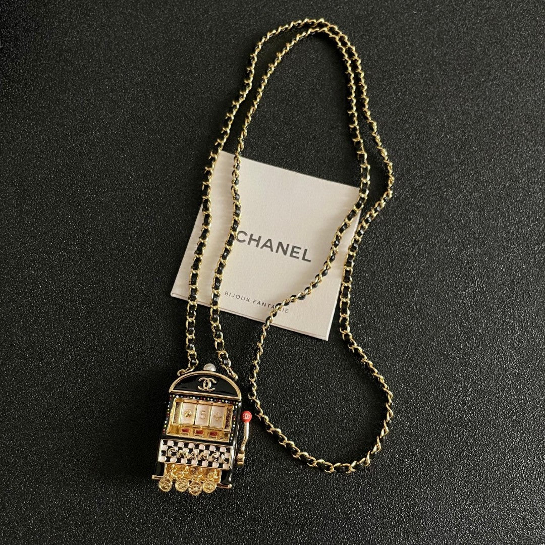 Signature Emblem Pendant Necklace in Polished Metal-Tone – Design 092 front product view